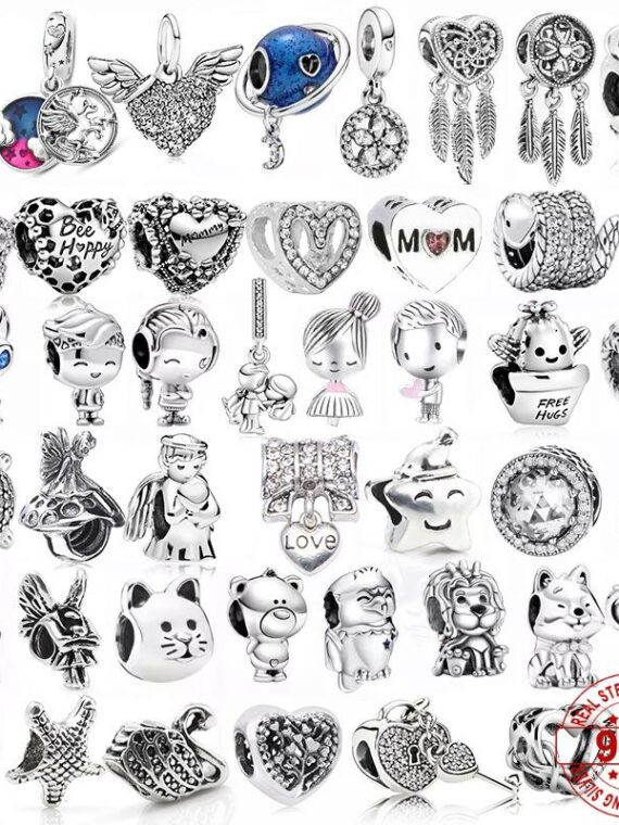 Pandora-Perles de chat porte-bonheur en argent regardé 925 pour femme, famille, fille, garçon, théâtre, amour, pendentif, convient aux bracelets à breloques, bricolage, bijoux originaux