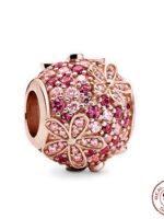 Pendentif en argent regardé 925 pour femme, cœur rose, fleur, ballon, breloques d'amour, convient au bracelet Pandora original, perle de bricolage, bijoux