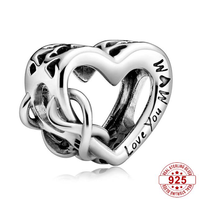 Pandora-Perles de chat porte-bonheur en argent regardé 925 pour femme, famille, fille, garçon, théâtre, amour, pendentif, convient aux bracelets à breloques, bricolage, bijoux originaux